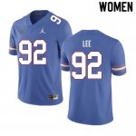 Women's Florida Gators #92 Jalen Lee NCAA Nike Blue Authentic Stitched College Football Jersey LVK2262ZO